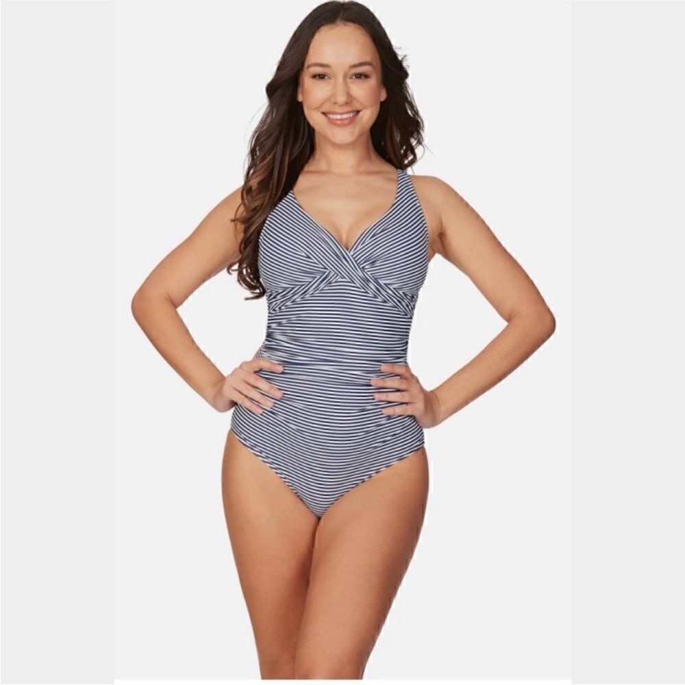 Nip Tuck Swim Nautical Striped One Piece Swimsuit
